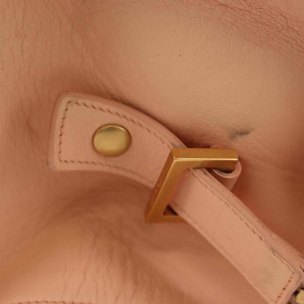 SAINT LAURENT Petit Kabas Hand Bag Leather 2way Pink Gold Auth bs31628 - Picture 5 of 16